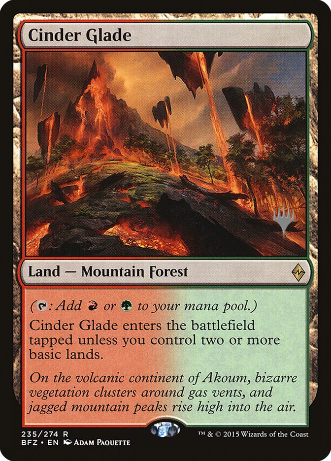 Cinder Glade (Promo Pack) [Battle for Zendikar Promos] | Silver Goblin