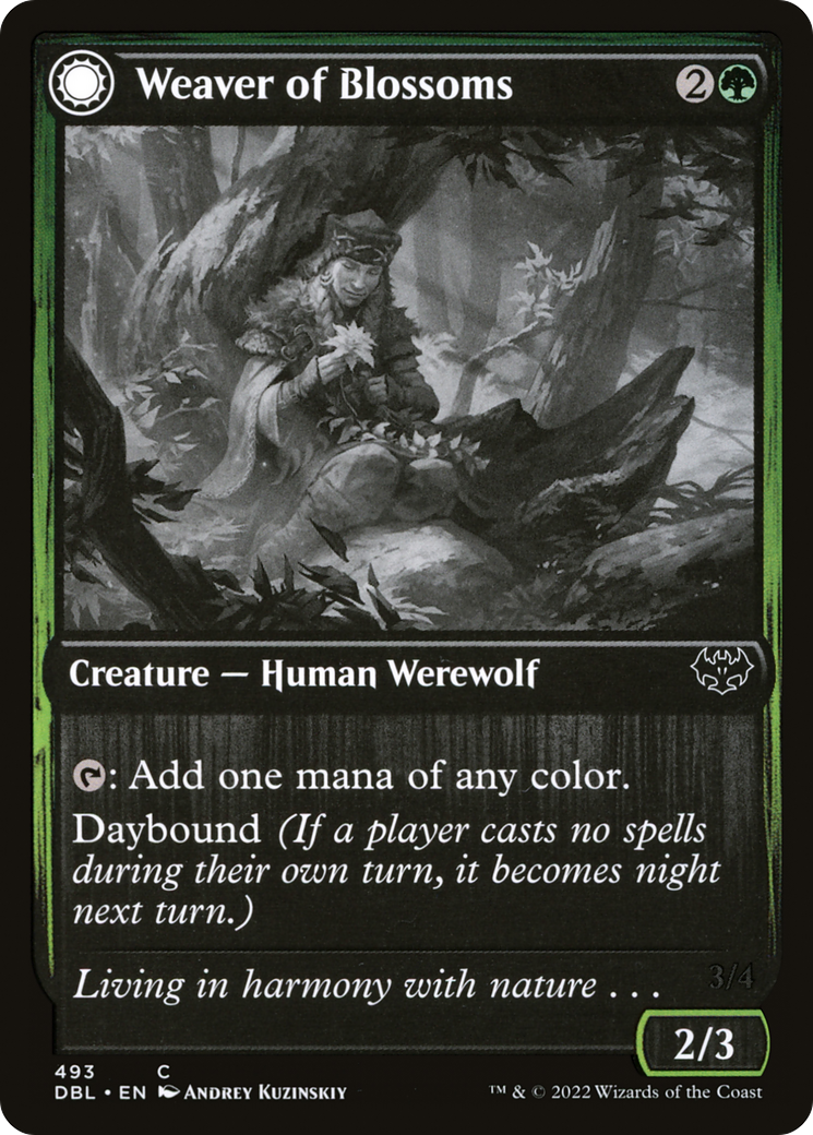Weaver of Blossoms // Blossom-Clad Werewolf [Innistrad: Double Feature] Foil