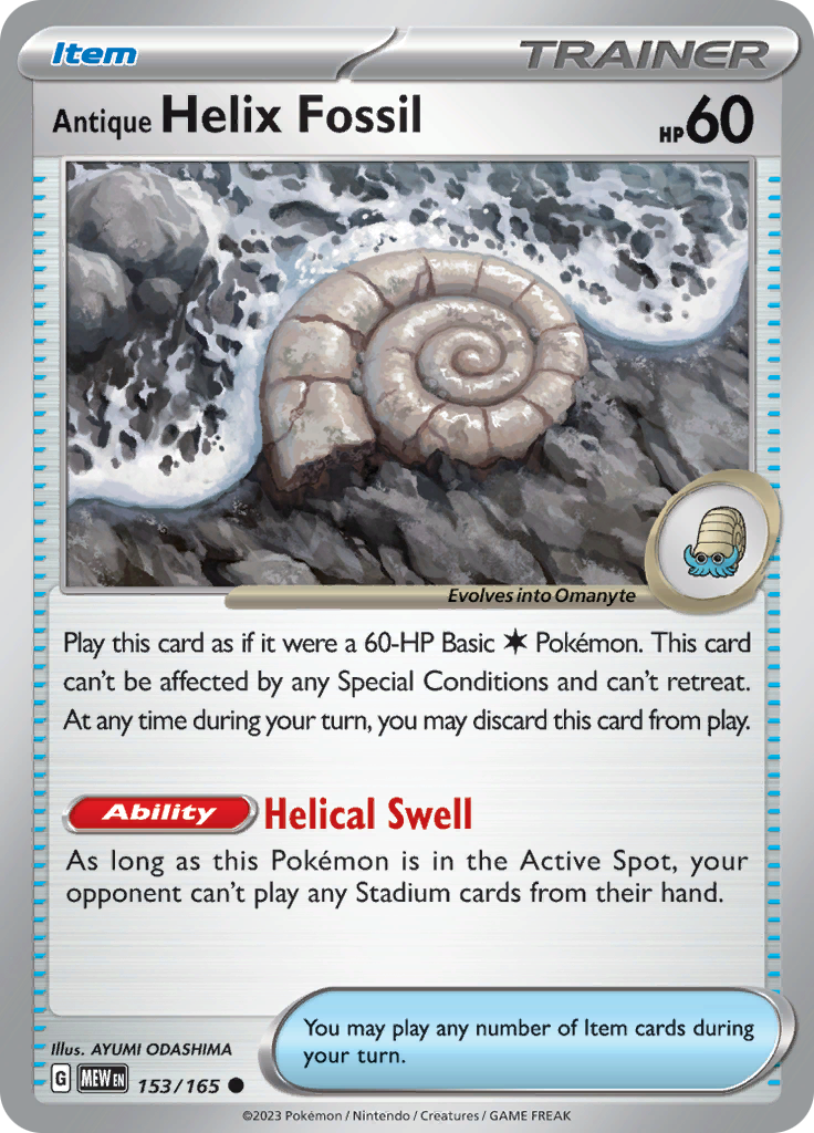 Antique Helix Fossil (153/165) [Scarlet & Violet: 151] | Silver Goblin