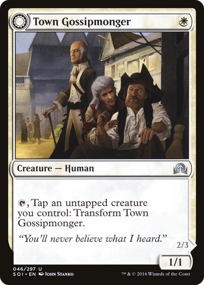 Town Gossipmonger // Incited Rabble (046) Foil - Shadows over Innistrad