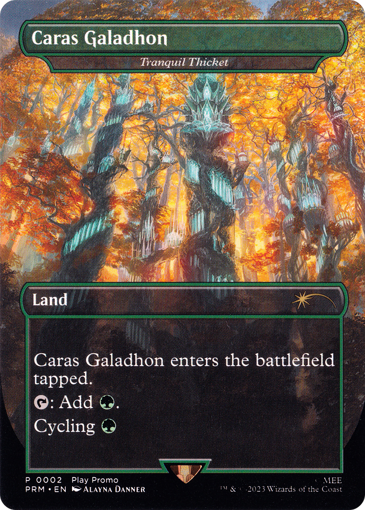 Tranquil Thicket - Caras Galadhon (Borderless) [Wizards Play Network 2023] Foil