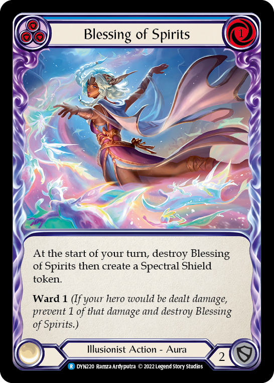 Blessing of Spirits (Blue) Rainbow Foil (DYN220) - Dynasty | Silver Goblin