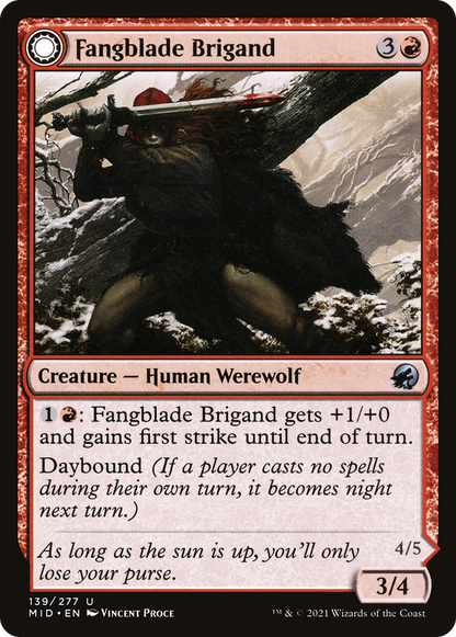 Fangblade Brigand // Fangblade Eviscerator [Innistrad: Midnight Hunt] Foil