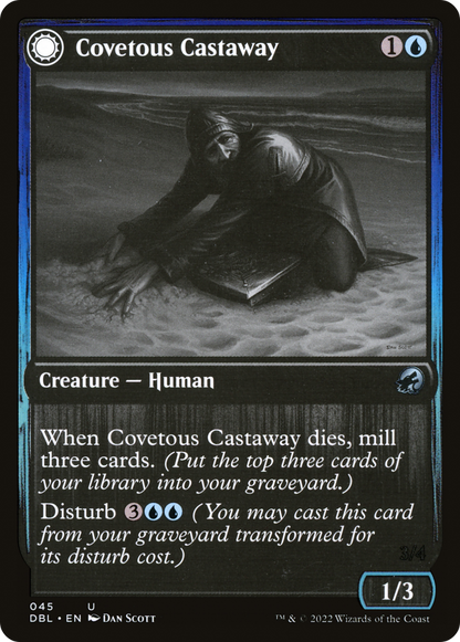 Covetous Castaway // Ghostly Castigator [Innistrad: Double Feature] Foil