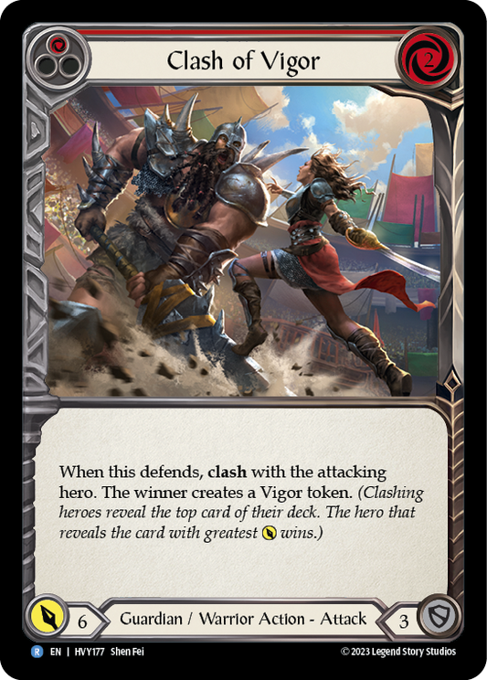 Clash of Vigor (Red) Rainbow Foil (HVY177) - Heavy Hitters