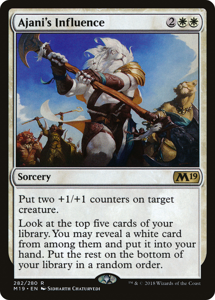 Ajani's Influence [Core Set 2019] | Silver Goblin