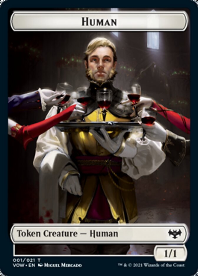 Human (001) // Spirit (002) Double-Sided Token [Innistrad: Crimson Vow Tokens] | Silver Goblin