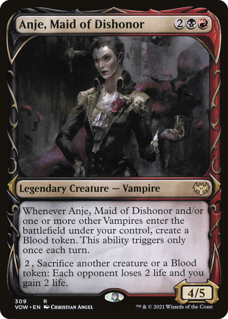 Anje, Maid of Dishonor (Showcase Fang Frame) [Innistrad: Crimson Vow] Foil