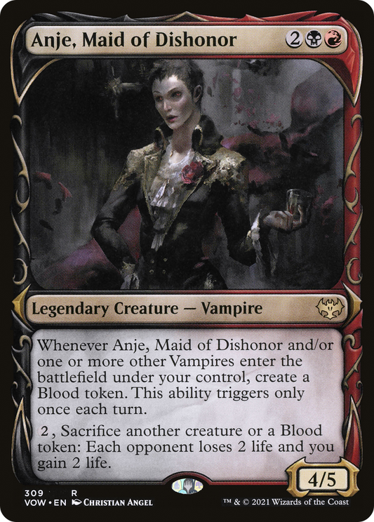 Anje, Maid of Dishonor (Showcase Fang Frame) [Innistrad: Crimson Vow] Foil