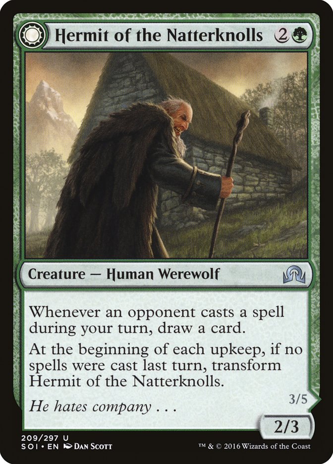 Hermit of the Natterknolls // Lone Wolf of the Natterknolls [Shadows over Innistrad] Foil