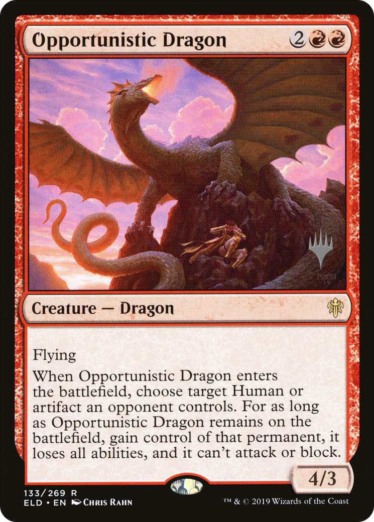 Opportunistic Dragon (133p) Foil - Throne of Eldraine Promos