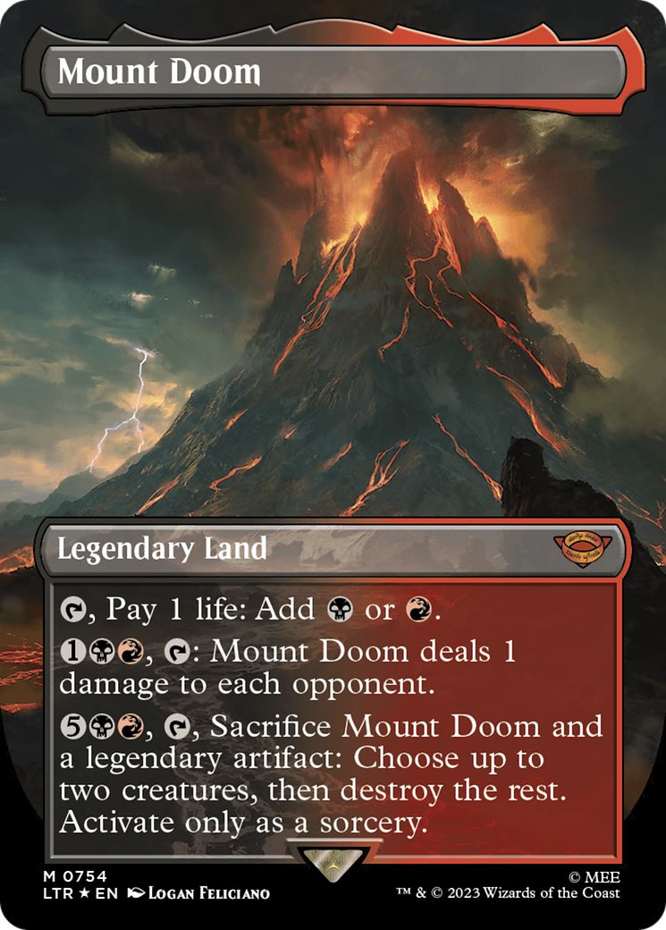 Mount Doom (Borderless) (Surge Foil) [The Lord of the Rings: Tales of Middle-Earth] | Silver Goblin