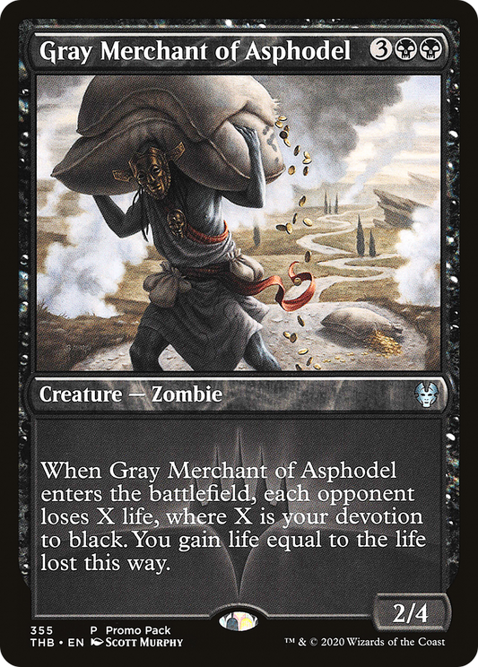 Gray Merchant of Asphodel (Promo Pack) [Theros Beyond Death Promos] Foil