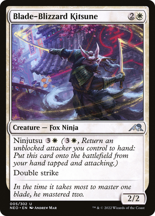Blade-Blizzard Kitsune [Kamigawa: Neon Dynasty] Foil