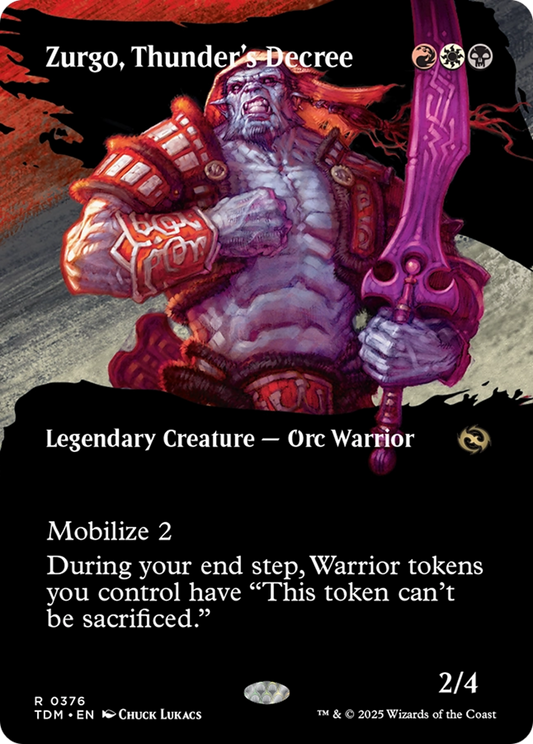 Zurgo, Thunder's Decree (Borderless) (376) Foil - Tarkir: Dragonstorm