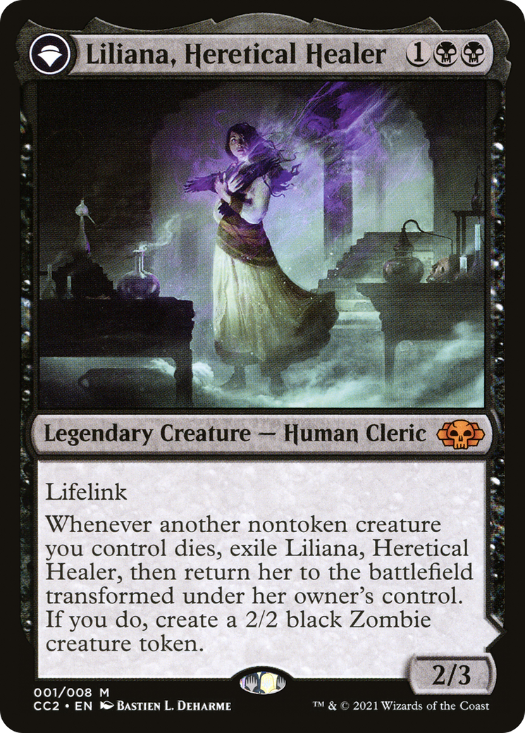 Liliana, Heretical Healer // Liliana, Defiant Necromancer [Commander Collection: Black]