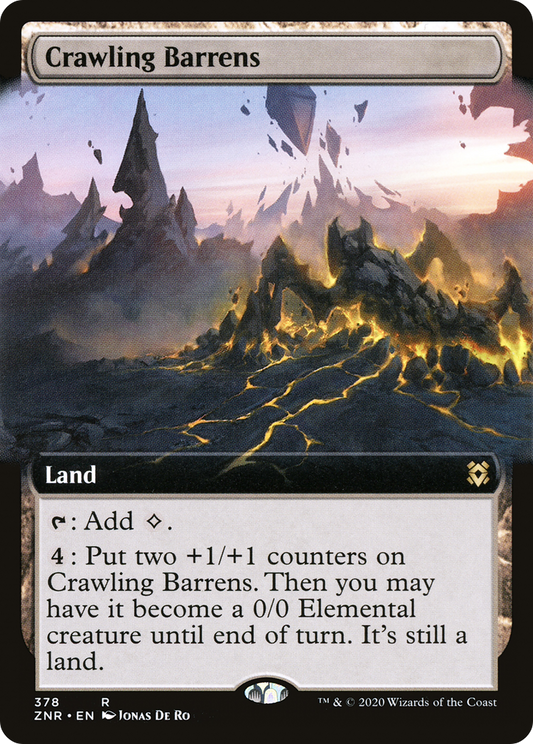 Crawling Barrens (Extended Art) [Zendikar Rising] Foil