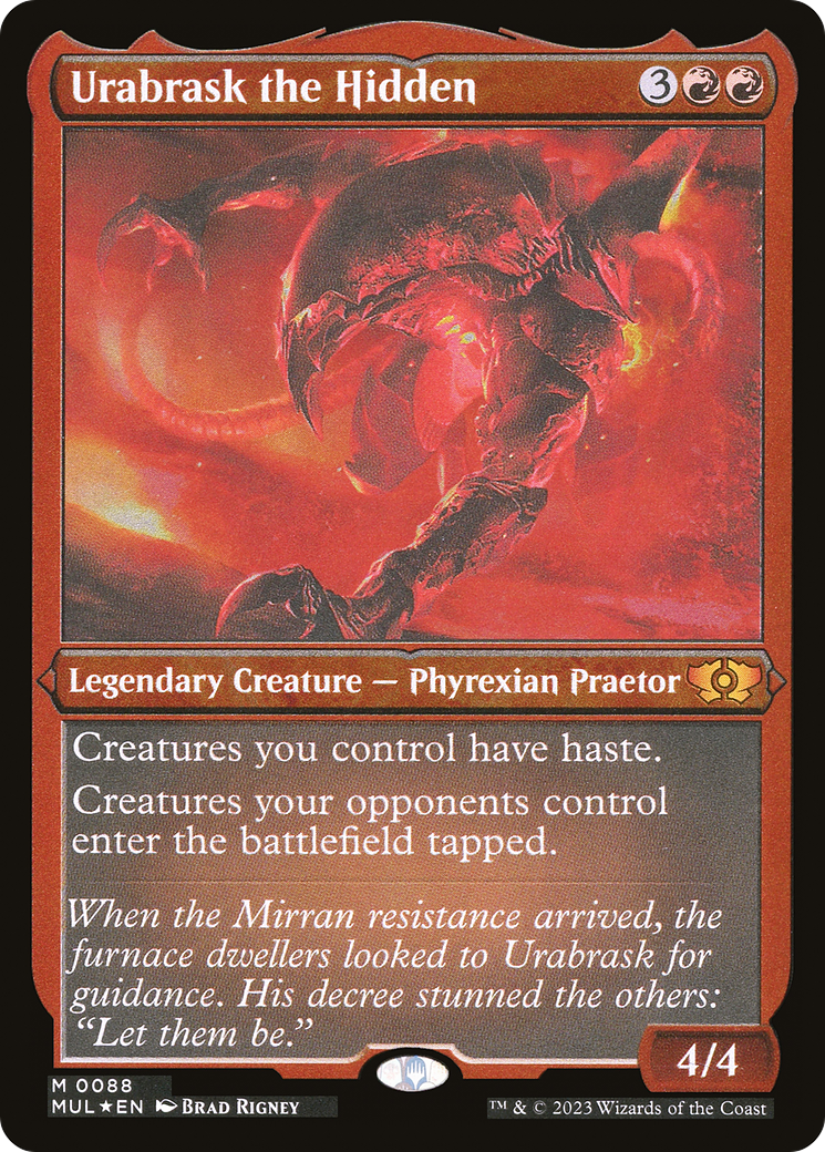 Urabrask the Hidden (Foil Etched) [Multiverse Legends] | Silver Goblin