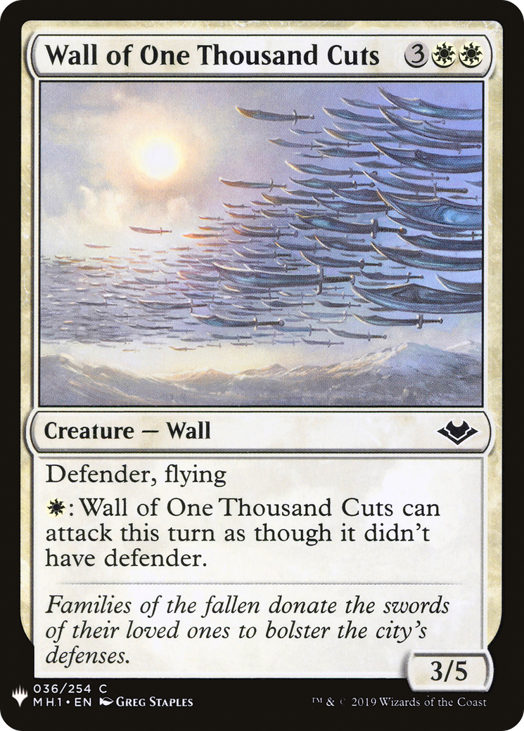Wall of One Thousand Cuts (MH1-36) - The List