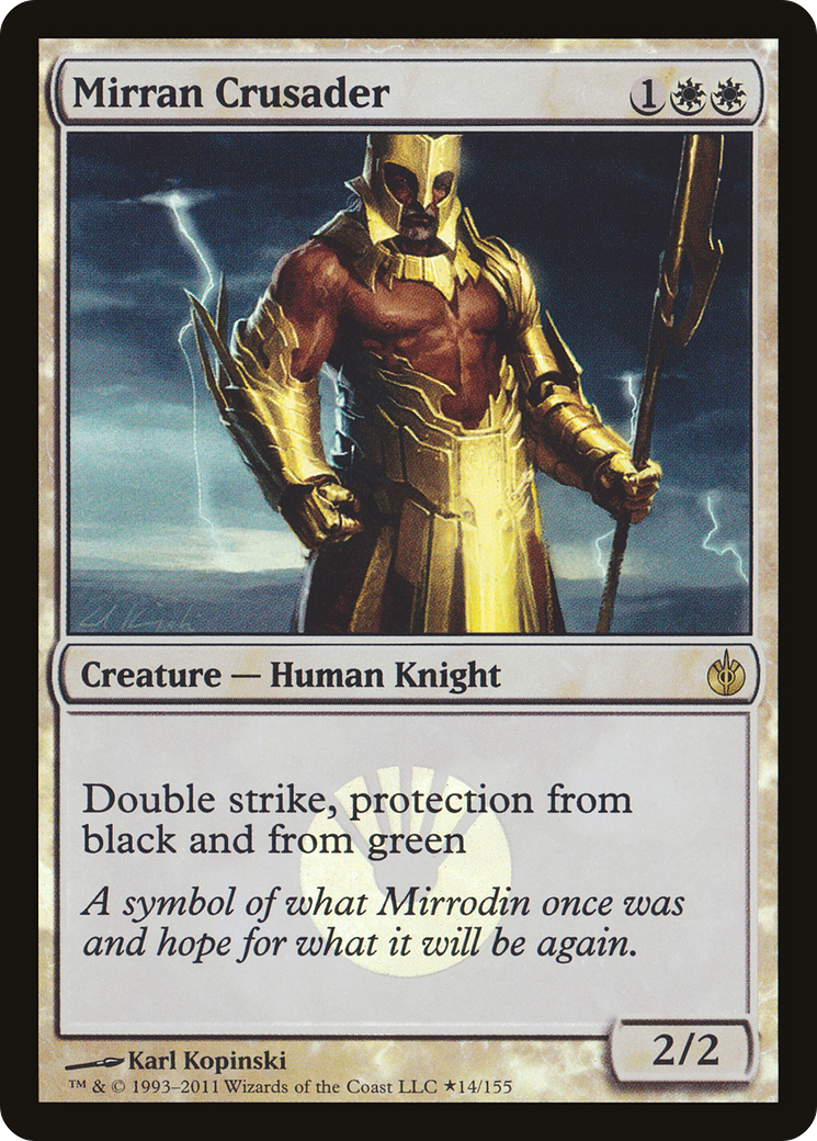 Mirran Crusader (014) Foil - Mirrodin Besieged Promos