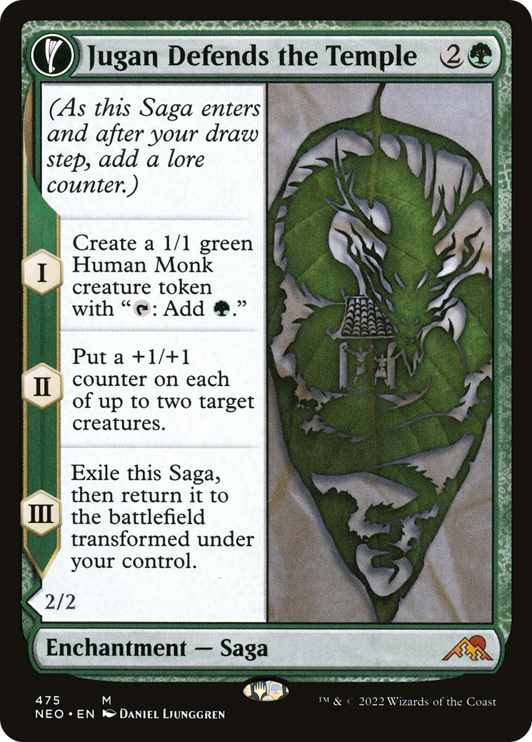 Jugan Defends the Temple // Remnant of the Rising Star (Extended Art) [Kamigawa: Neon Dynasty] Foil