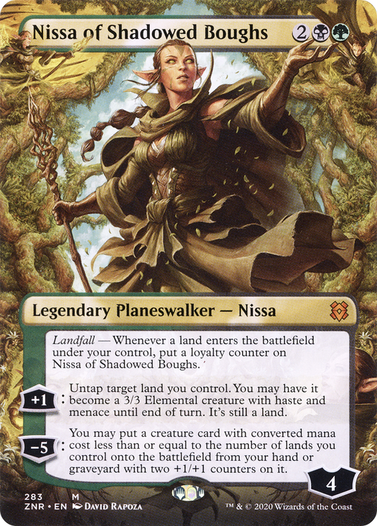 Nissa of Shadowed Boughs (Borderless) [Zendikar Rising] Foil