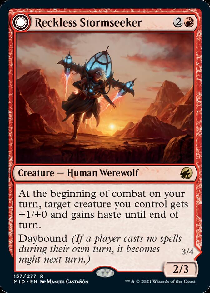 Reckless Stormseeker // Storm-Charged Slasher [Innistrad: Midnight Hunt] Foil