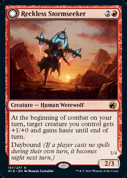 Reckless Stormseeker // Storm-Charged Slasher [Innistrad: Midnight Hunt] Foil