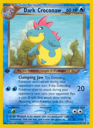 Dark Croconaw (32) (1st Edition) - Neo Destiny