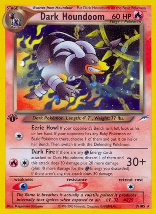 Dark Houndoom (7) (1st Edition) Holofoil - Neo Destiny