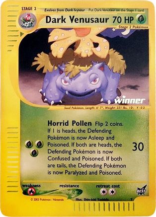 Dark Venusaur [Winner] (7) - Best of Promos