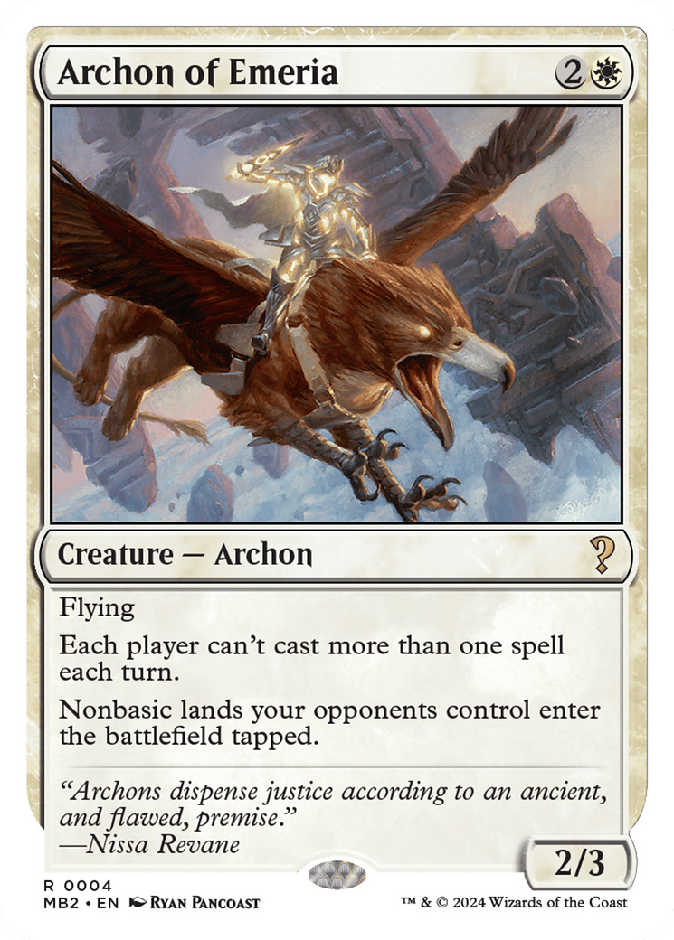 Archon of Emeria (White Border) [Mystery Booster 2] | Silver Goblin