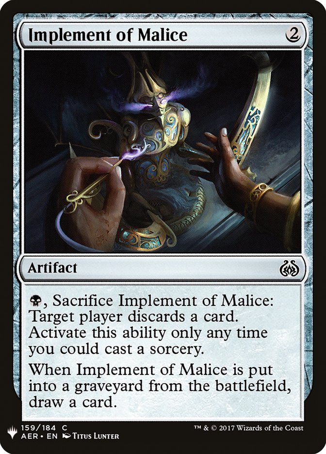 Implement of Malice [Mystery Booster] | Silver Goblin