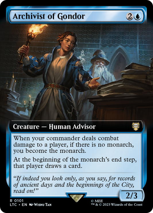 Archivist of Gondor (Extended Art) [The Lord of the Rings: Tales of Middle-Earth Commander] Foil