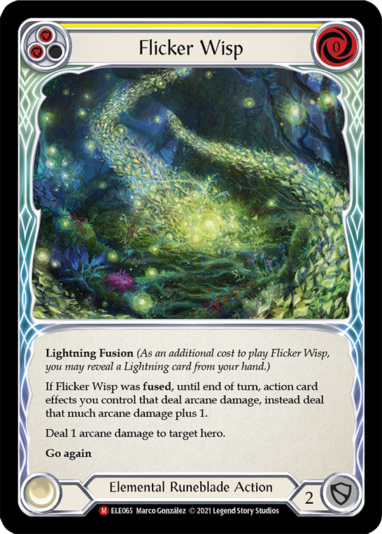 Flicker Wisp [ELE065] (Tales of Aria)  1st Edition Rainbow Foil | Silver Goblin