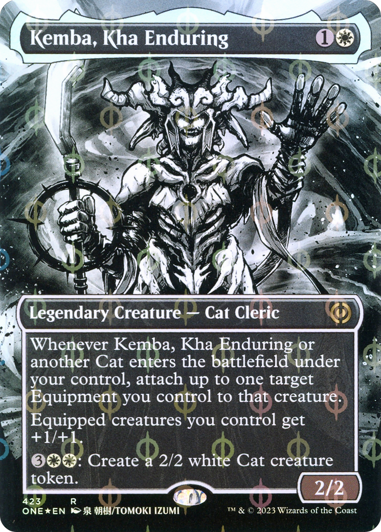 Kemba, Kha Enduring (Borderless Manga Step-and-Compleat Foil) [Phyrexia: All Will Be One]