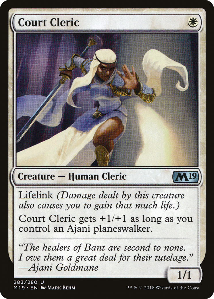 Court Cleric [Core Set 2019] | Silver Goblin