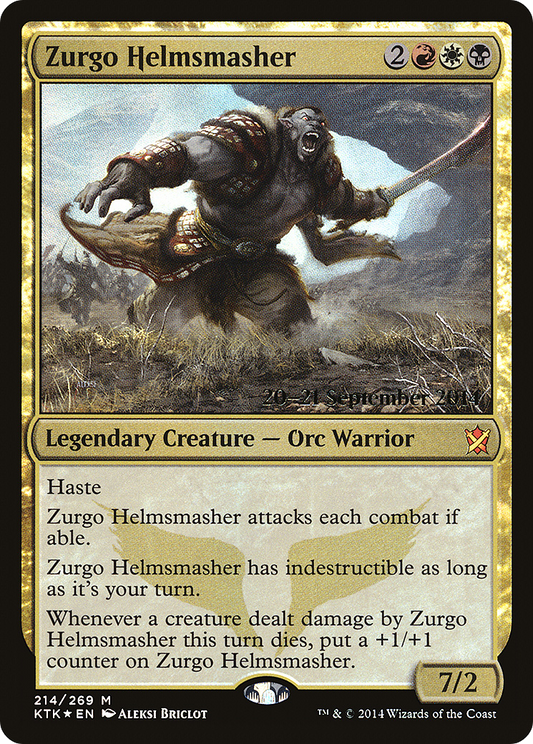 Zurgo Helmsmasher [Khans of Tarkir Prerelease Promos]