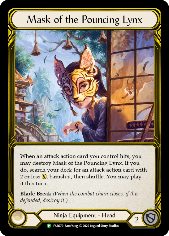Mask of the Pouncing Lynx (Golden) [FAB079] (Promo)  Cold Foil | Silver Goblin