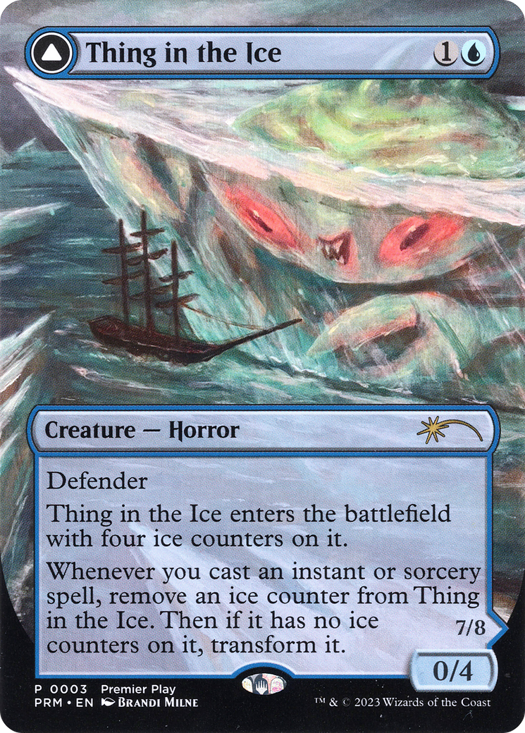 Thing in the Ice // Awoken Horror (Borderless Alternate Art) [Regional Championship Qualifiers 2023] Foil