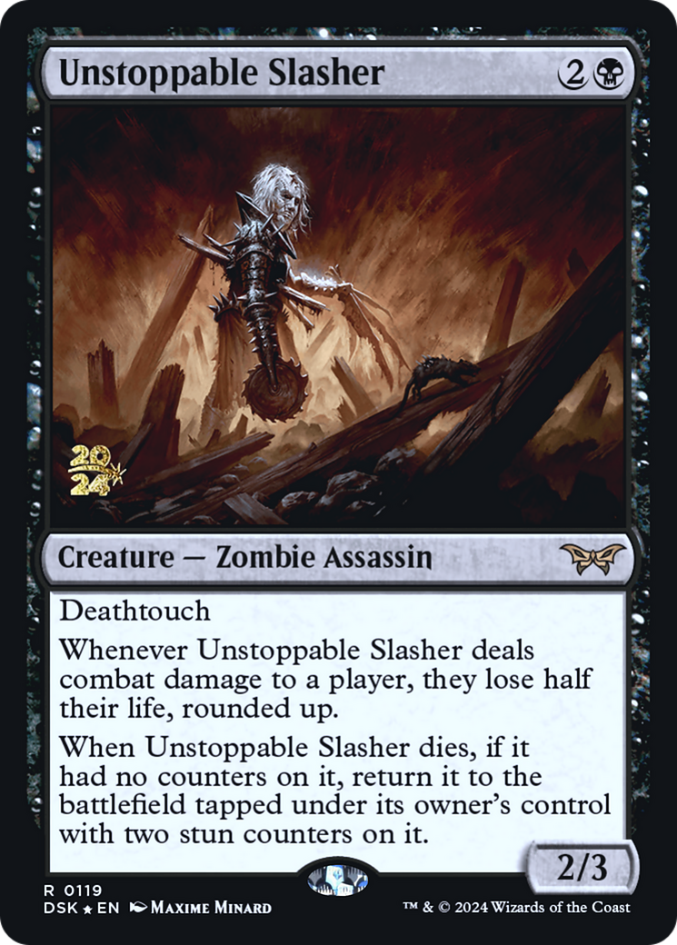 Unstoppable Slasher (0119) [Duskmourn: House of Horror Prerelease Promos] | Silver Goblin