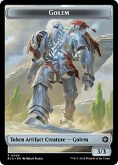 Mercenary // Golem Double-Sided Token [Outlaws of Thunder Junction Tokens] | Silver Goblin