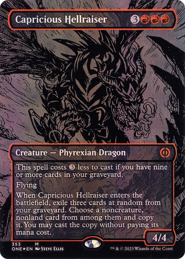 Capricious Hellraiser (Oil Slick Raised Foil) [Phyrexia: All Will Be One] | Silver Goblin