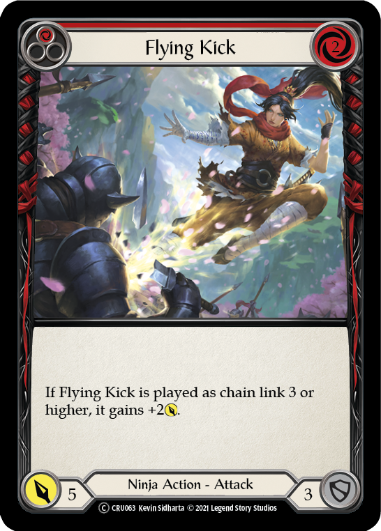 Flying Kick (Red) [U-CRU063] (Crucible of War Unlimited)  Unlimited Rainbow Foil | Silver Goblin