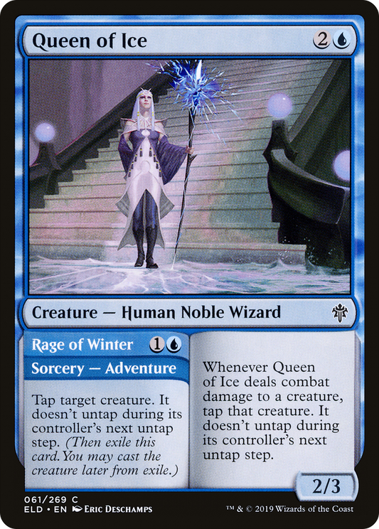 Queen of Ice // Rage of Winter [Throne of Eldraine] Foil