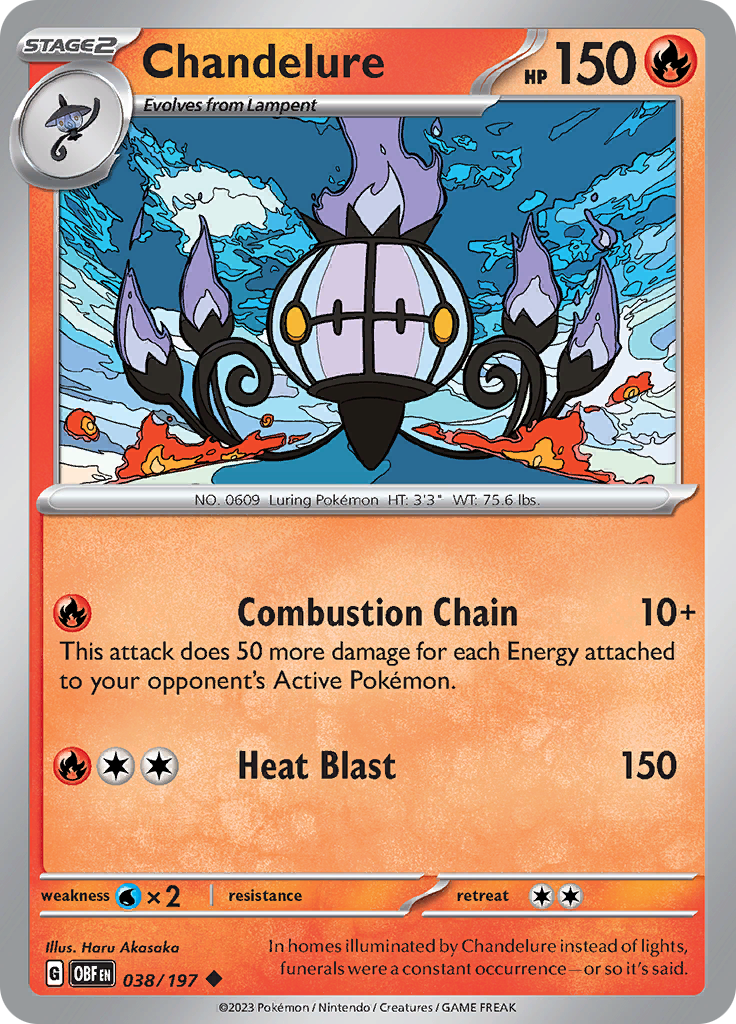 Chandelure (038/197) [Scarlet & Violet: Obsidian Flames] | Silver Goblin