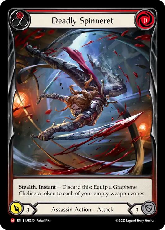 Deadly Spinneret (Red) (Extended Art) (IAR243) Rainbow Foil - Usurp the Shadow Throne