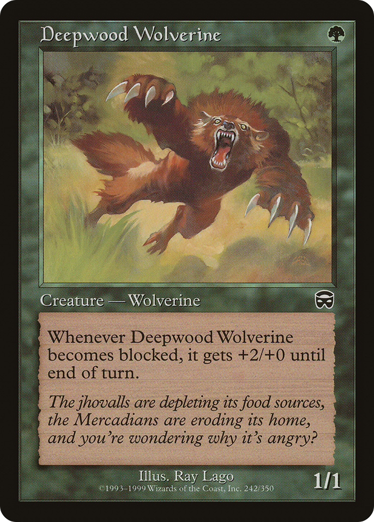 Deepwood Wolverine (242) Foil - Mercadian Masques