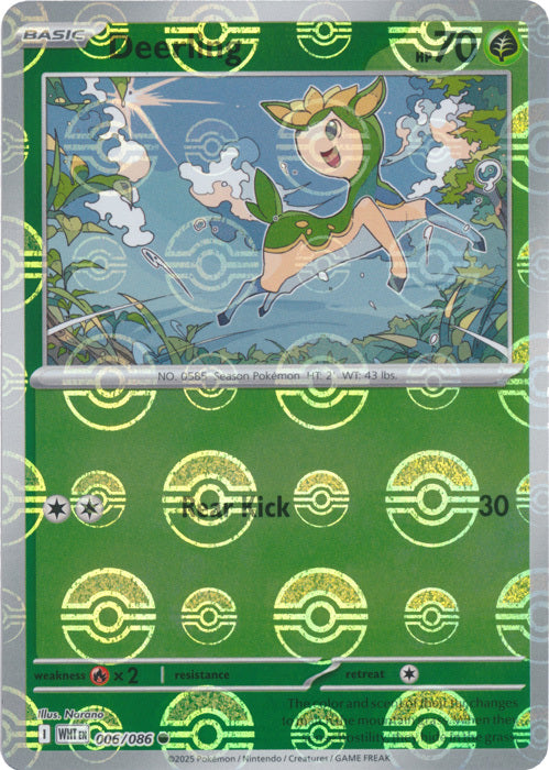 Deerling (Poke Ball Pattern) (6) Reverse Holofoil - White Flare