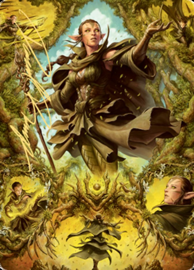 Nissa of Shadowed Boughs 2 Art Card (Gold-Stamped Signature) [Zendikar Rising Art Series] | Silver Goblin